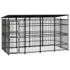 Outdoor Dog Kennel with Roof Steel 79.3 ft¬≤