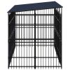 Outdoor Dog Kennel with Roof Steel 79.3 ft¬≤