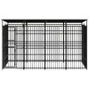 Outdoor Dog Kennel with Roof Steel 79.3 ft¬≤