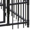 Outdoor Dog Kennel with Roof Steel 79.3 ft¬≤