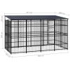 Outdoor Dog Kennel with Roof Steel 79.3 ft¬≤
