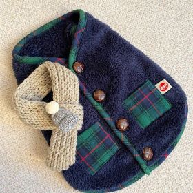 Christmas Send Scarf Pet Clothes (Option: Navy Blue-XL)