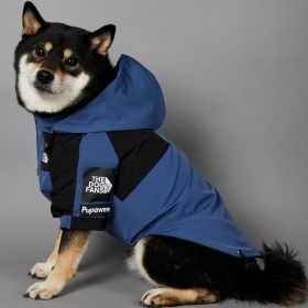 Windproof And Rainproof Large Dog Raincoat Pet Shell Jacket (Option: Denim Blue Shell Jacket-3XL)