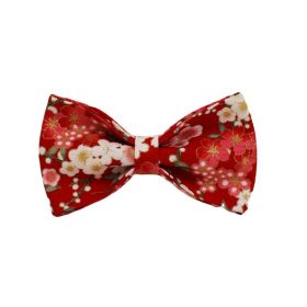Japanese Floral Dog Collar Alloy Buckle Hand Holding Rope Pet Collar (Option: Bowknot-XL)